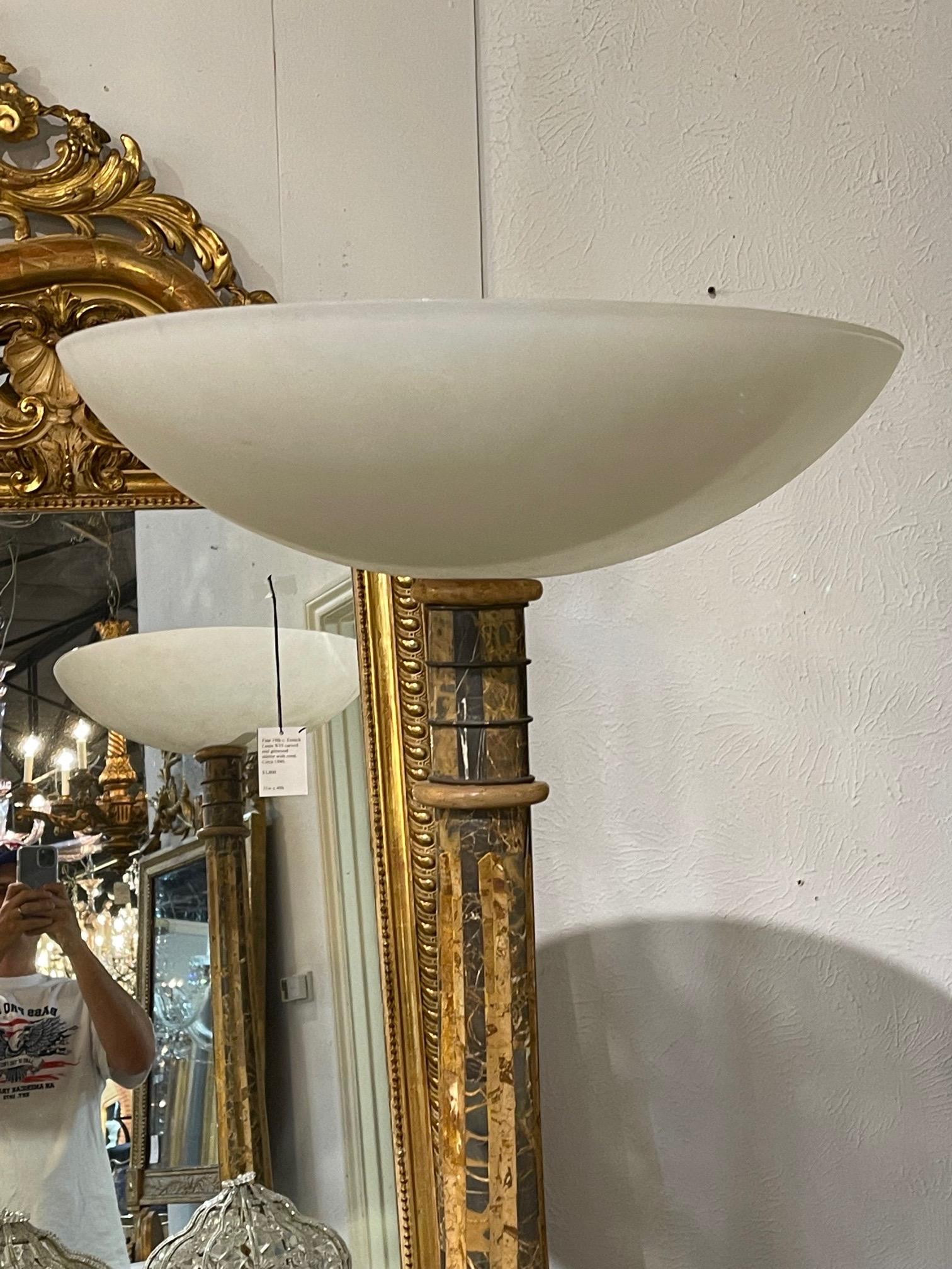 Mid 20th Century Italian Art Deco Marble Floor Lamp For Sale 3