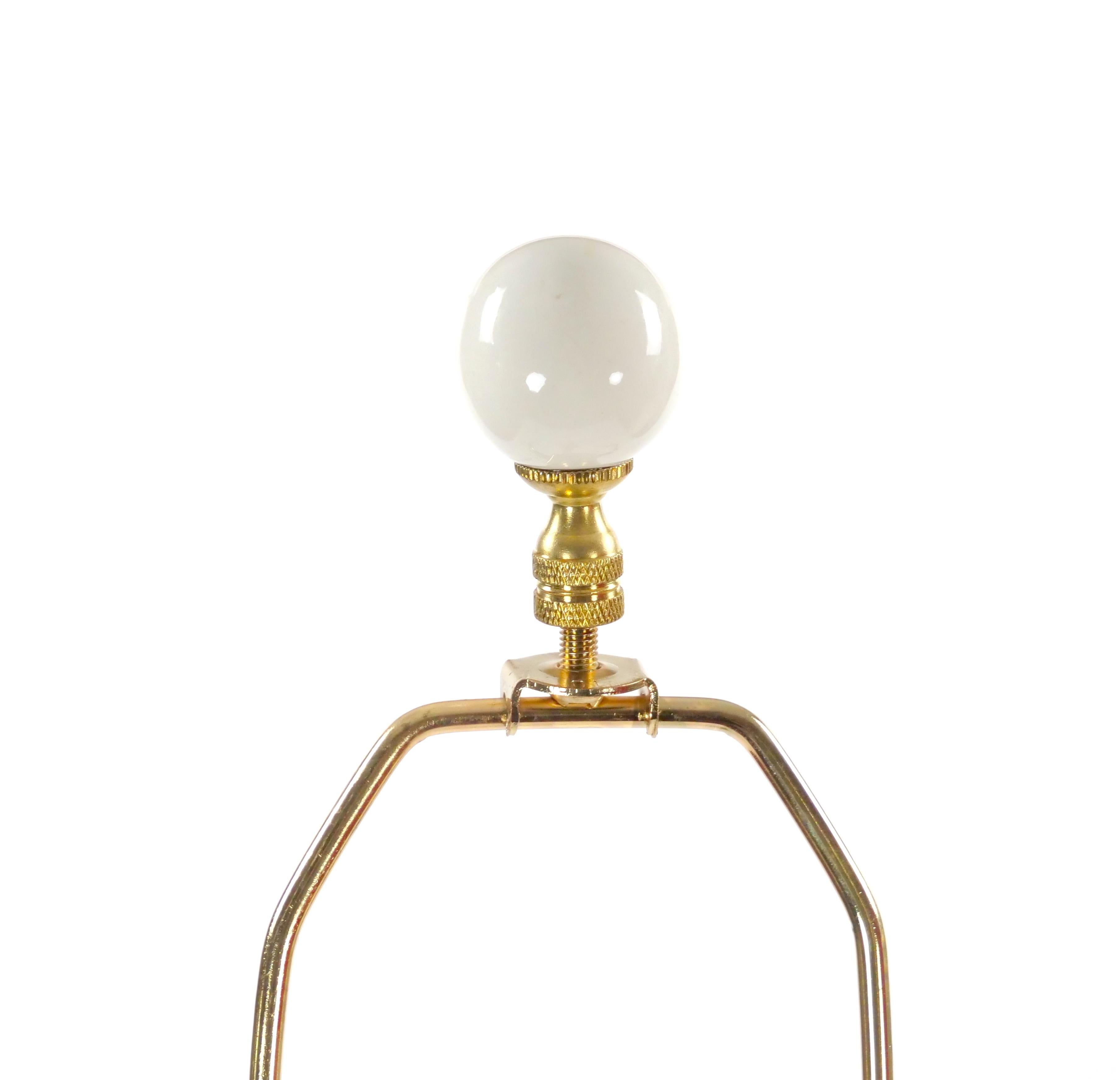 Mid-20th Century Italian Art Deco Porcelain Table Lamps/Gilt Brass Accents For Sale 3