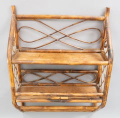 Mid-20th Century Italian Bamboo Wall Shelf