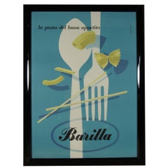 Mid-20th Century Italian Barilla Pasta Advertising Poster by Erberto Carboni
