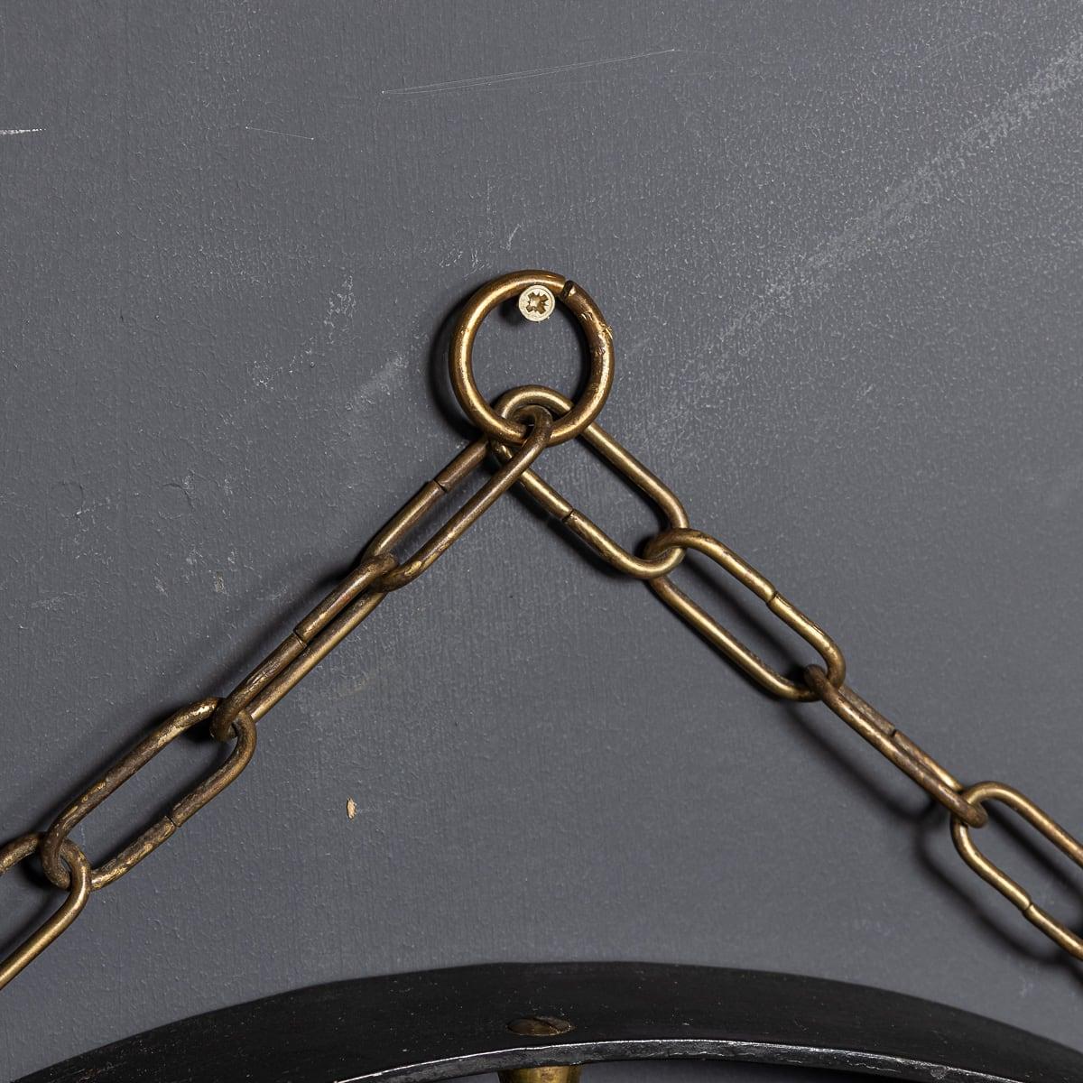 Miroir à cadre en métal noir et console en laiton, Italie, milieu du XXe siècle, c.1950 en vente 7