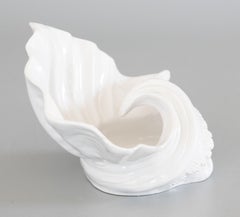 Mid-20th Century Italian Blanc De Chine Ceramic White Seashell Dish