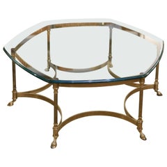 Mid-20th Century Italian Brass and Glass Coffee Table