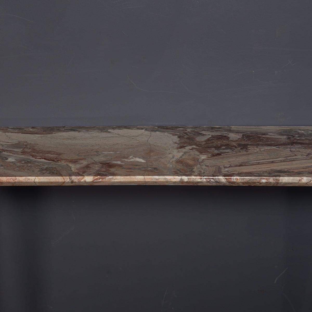 Ottone Console in ottone e marmo della metà del XX secolo con specchio c.1950 in vendita
