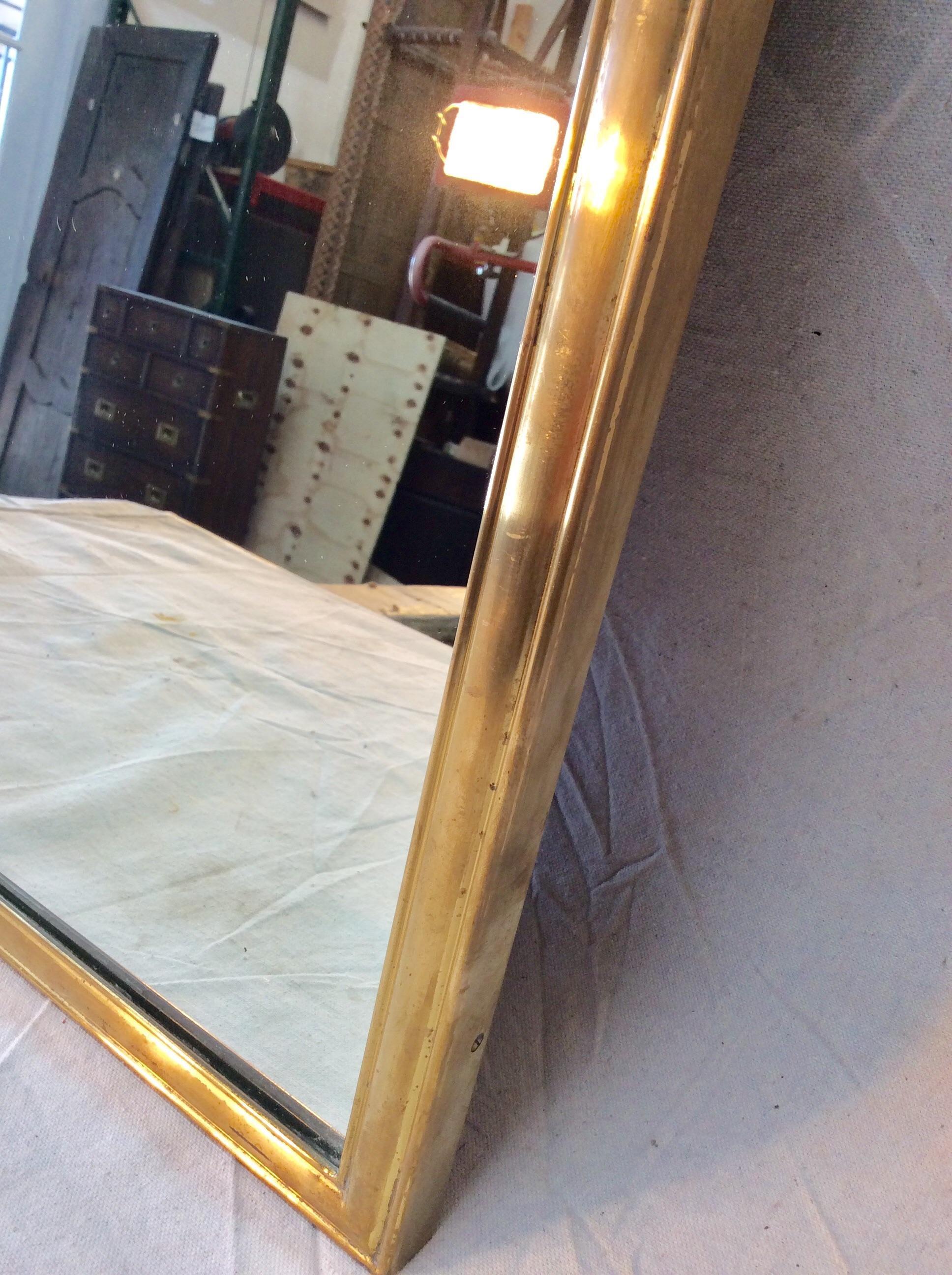 Mid-20th Century Italian Brass Mirror In Good Condition In Burton, TX