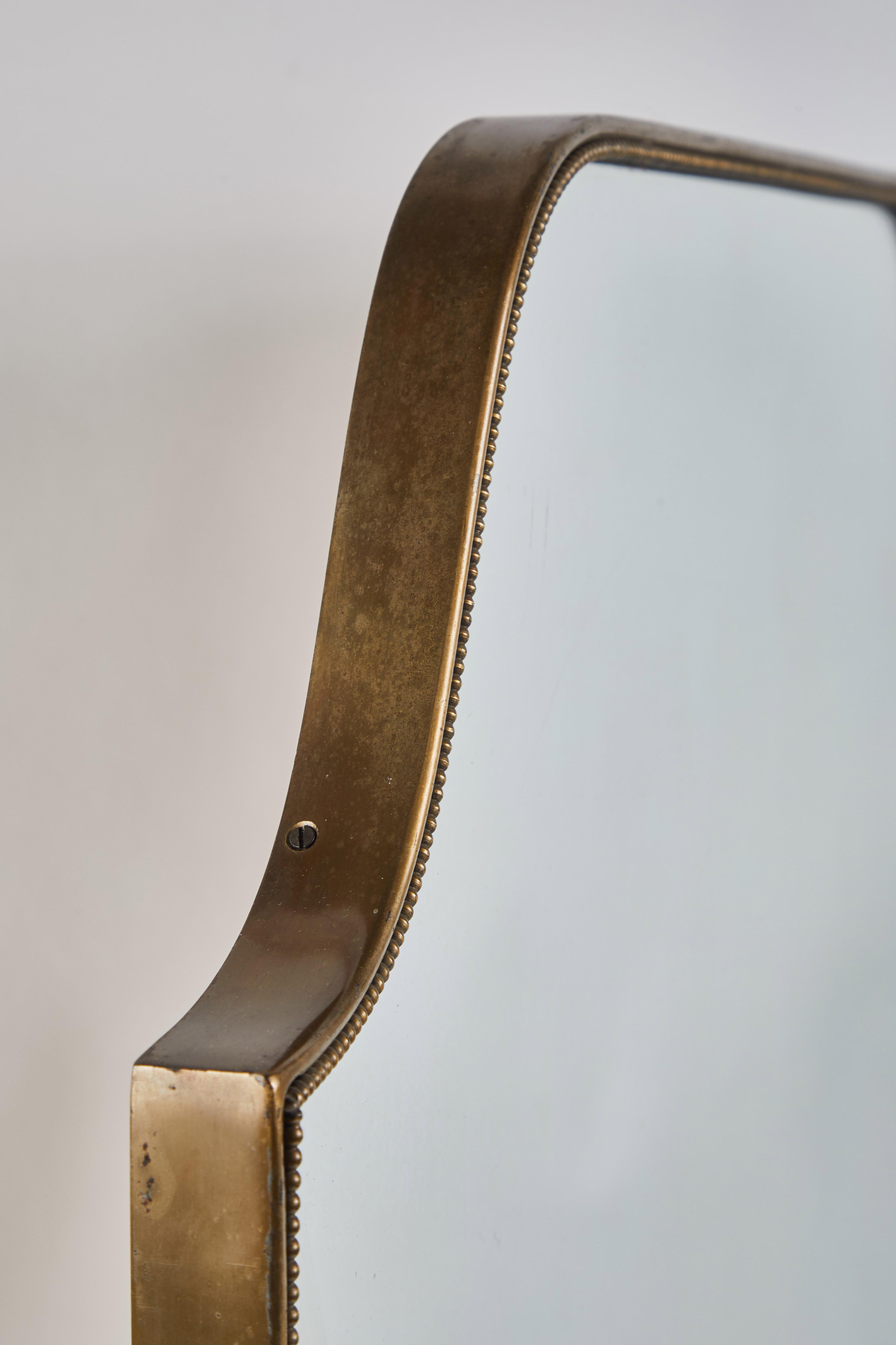 Mid-20th Century Italian Brass Shield Mirror 2