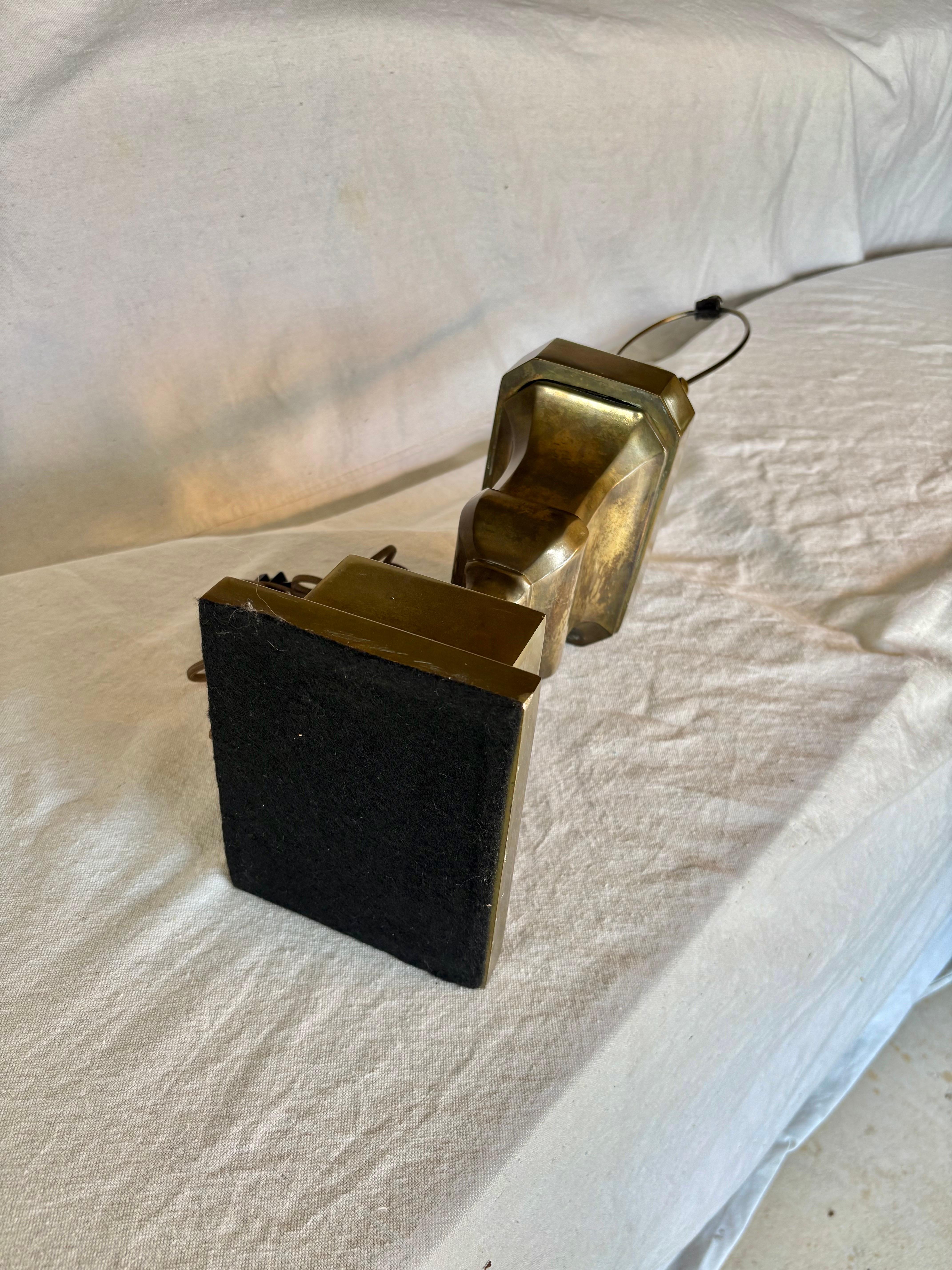 Mid 20th Century Italian Brass Table Lamp For Sale 11