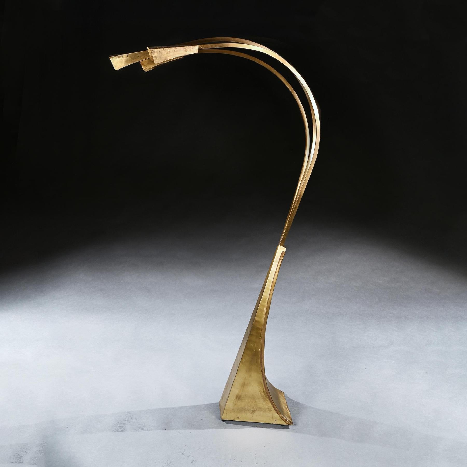 Mid-Century Modern Mid-20th Century Italian Brass Three Arm Floor Lamp, 1960 For Sale