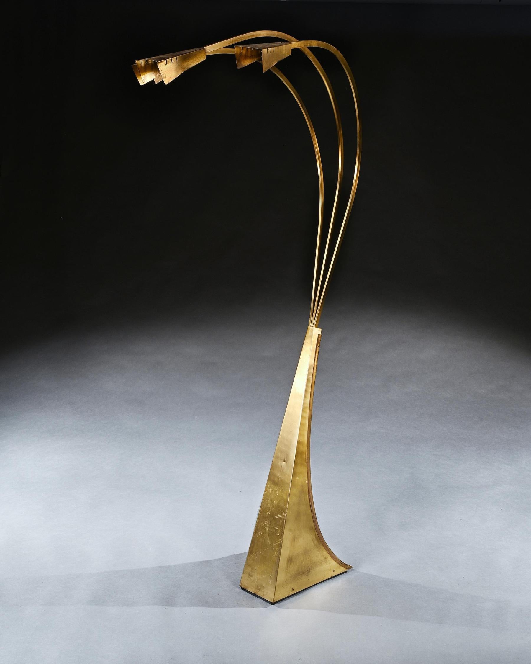 Mid-20th Century Italian Brass Three Arm Floor Lamp, 1960 For Sale 1