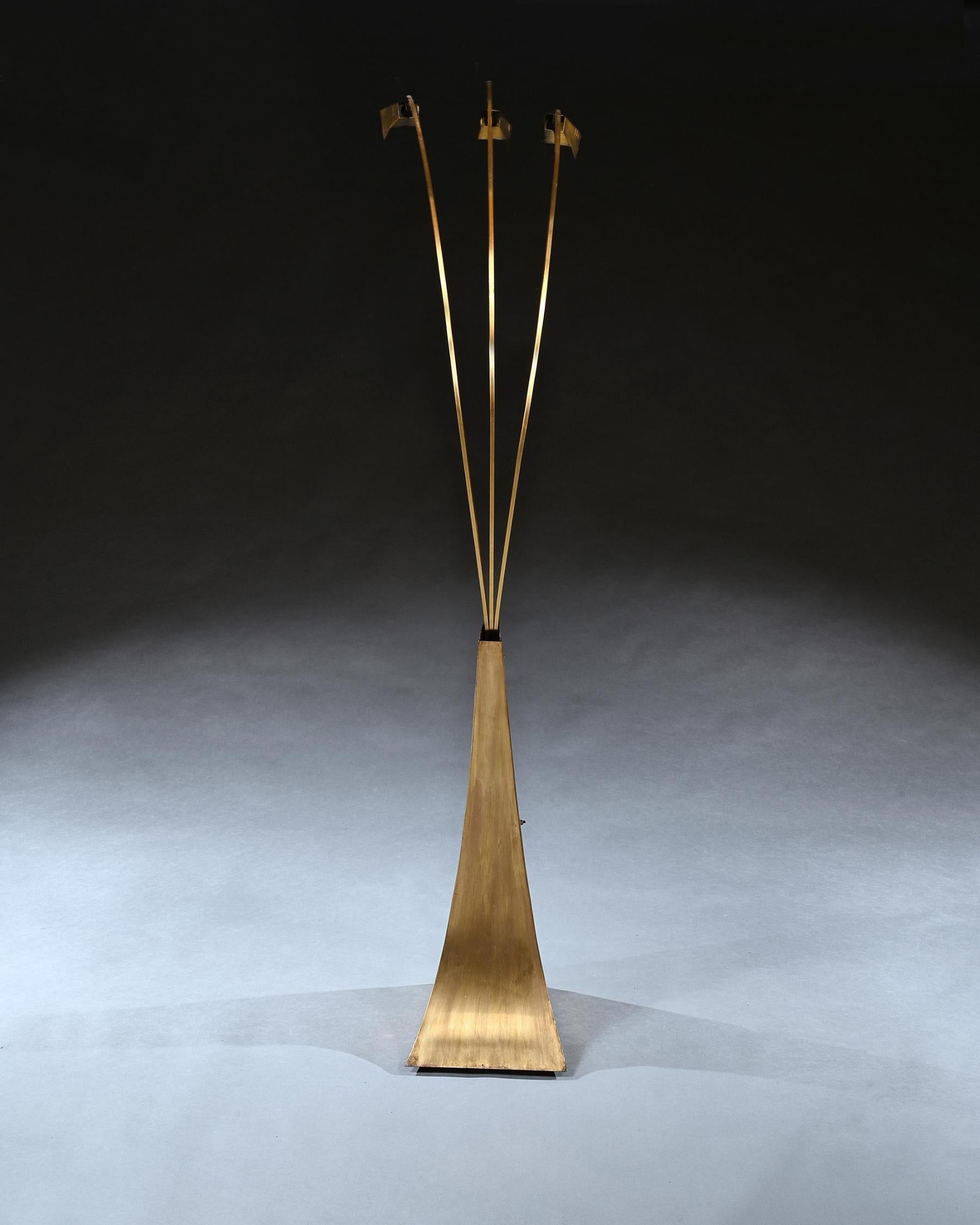 Mid-20th Century Italian Brass Three Arm Floor Lamp, 1960 For Sale 4