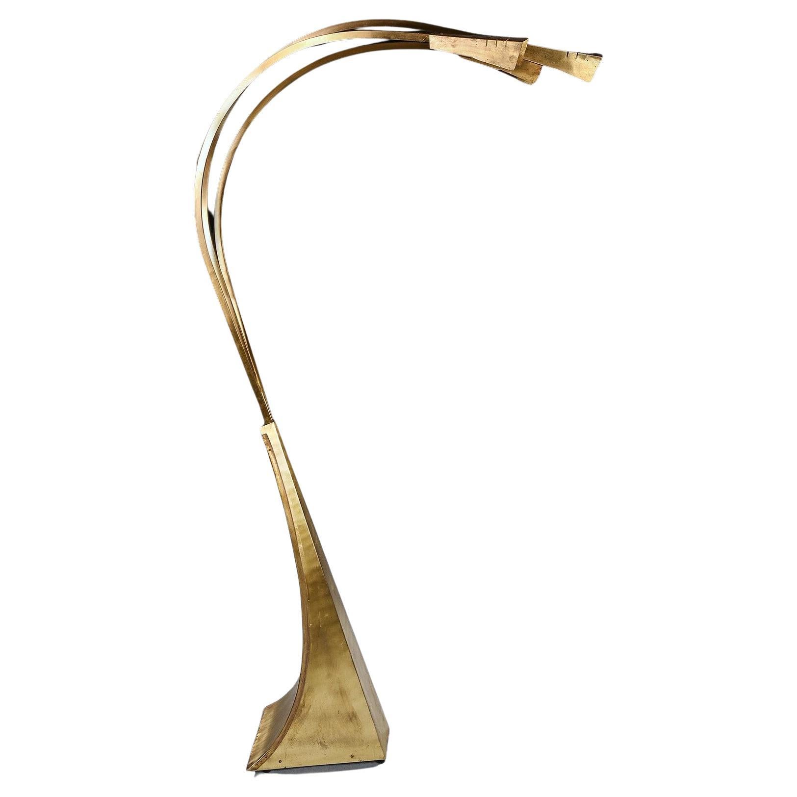 Mid-20th Century Italian Brass Three Arm Floor Lamp, 1960 For Sale