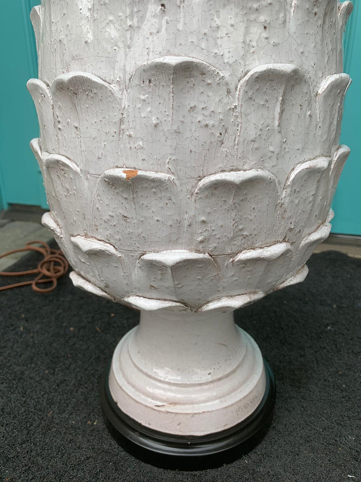 Mid-20th Century Italian Ceramic Artichoke Lamp 6