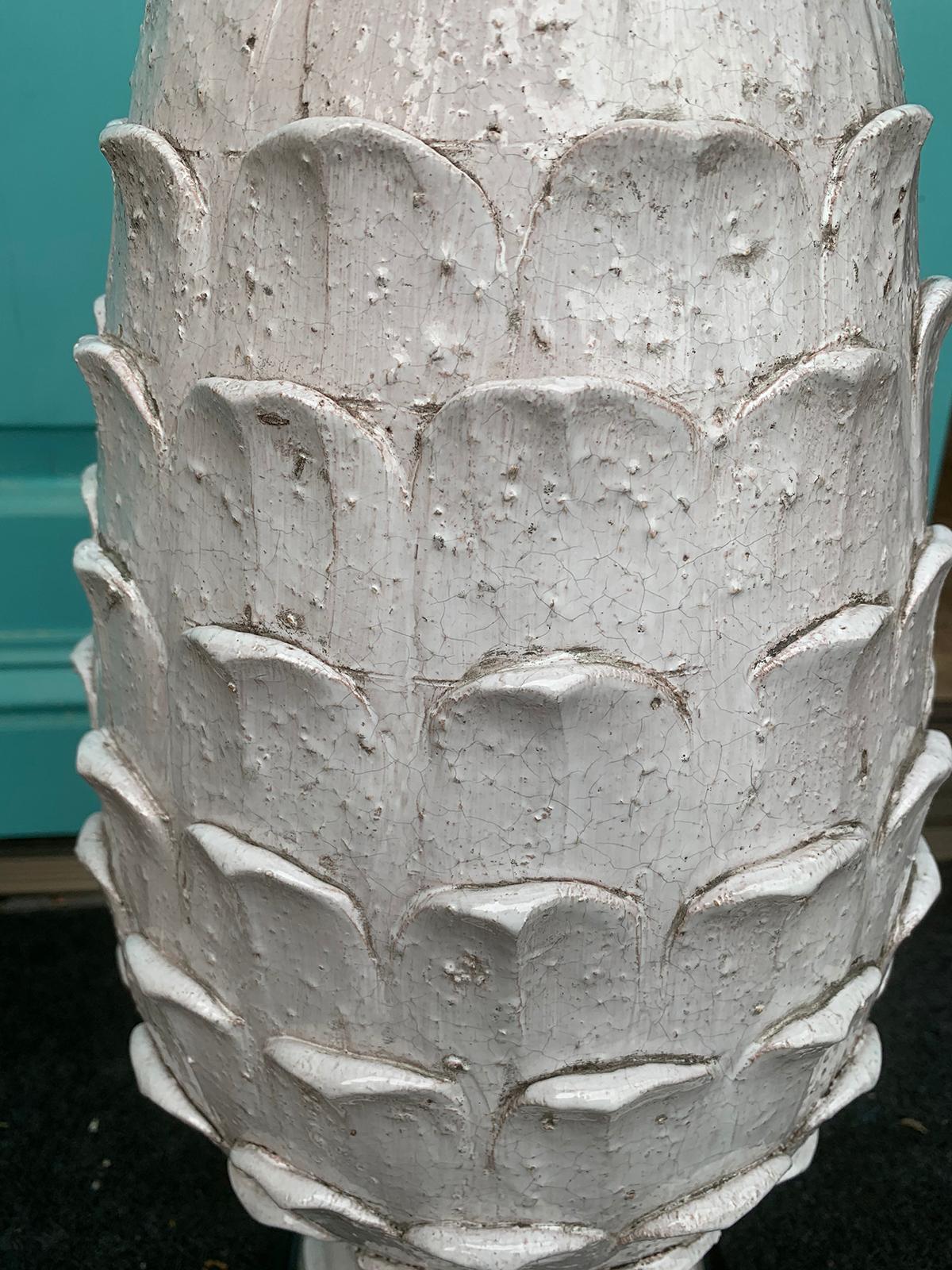 Mid-20th Century Italian Ceramic Artichoke Lamp 4