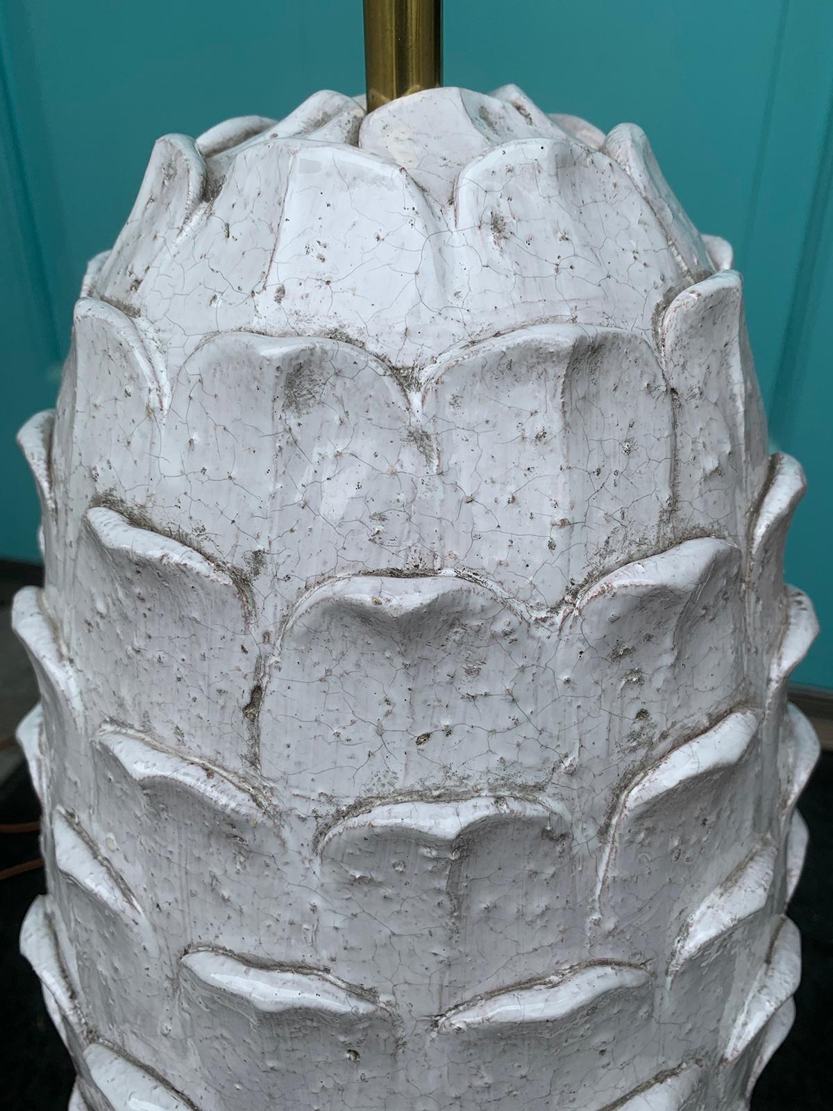 Mid-20th Century Italian Ceramic Artichoke Lamp 5