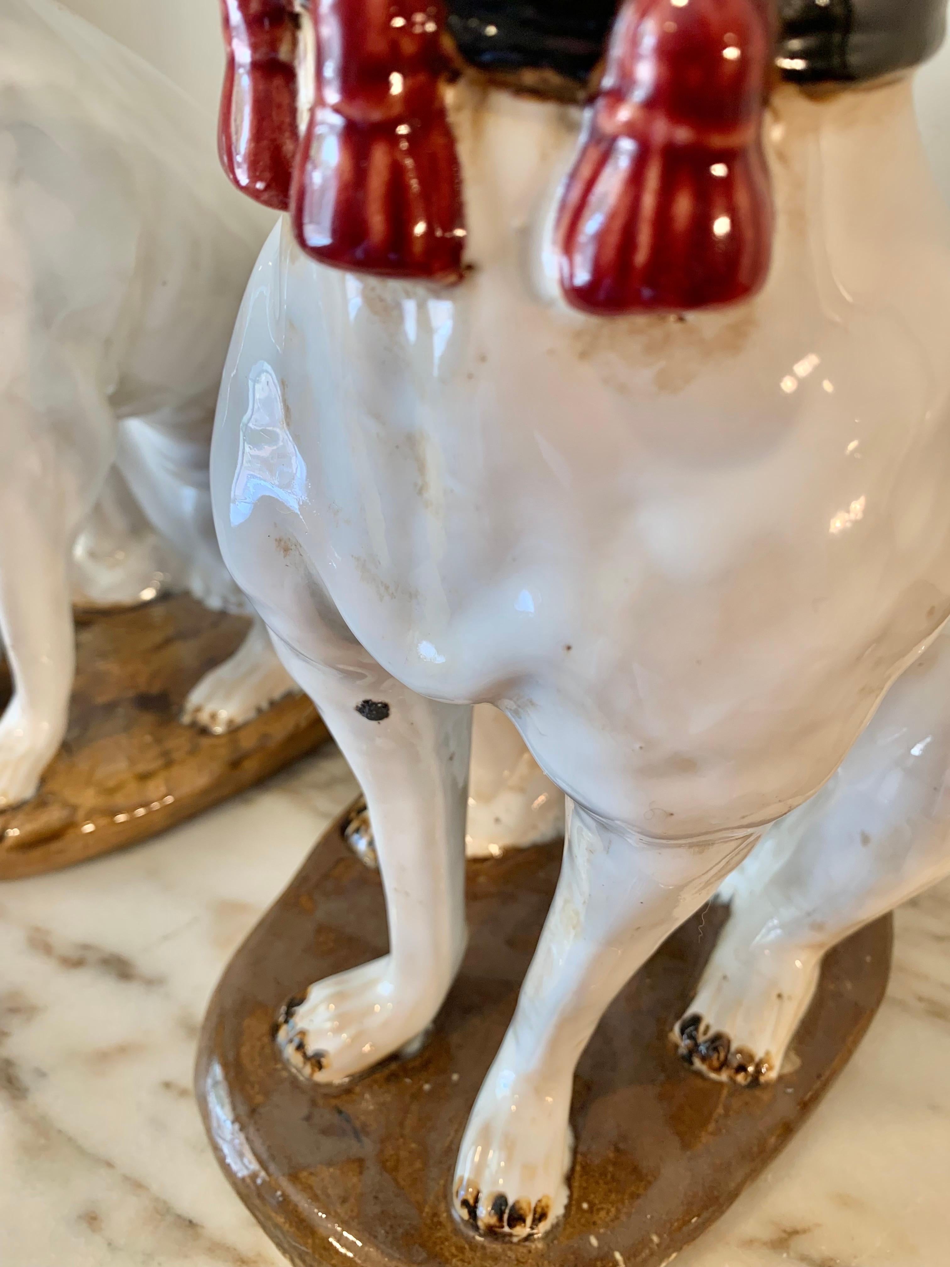 Mid 20th Century Italian Ceramic Whippet Sculptures - a Pair For Sale 6