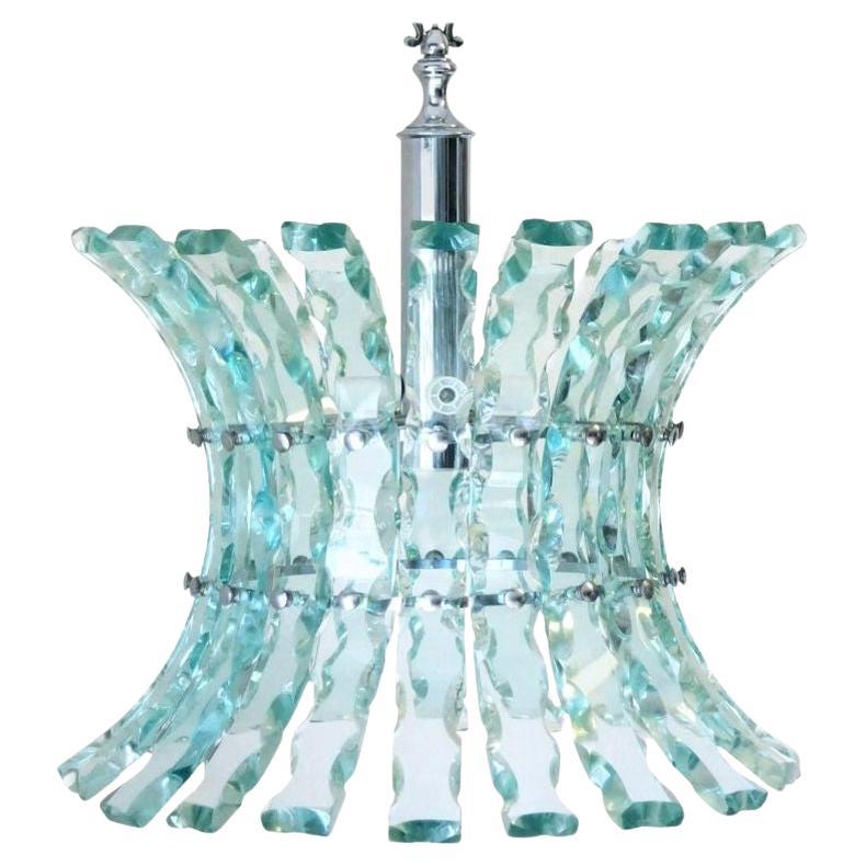 Mid-20th Century Italian Chandelier Attributed to Fontana Arte, 1960s For Sale