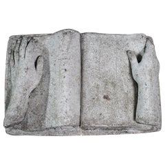 Mid-20th Century Italian Composite Marble & Limestone Grave Marker Memento Mori