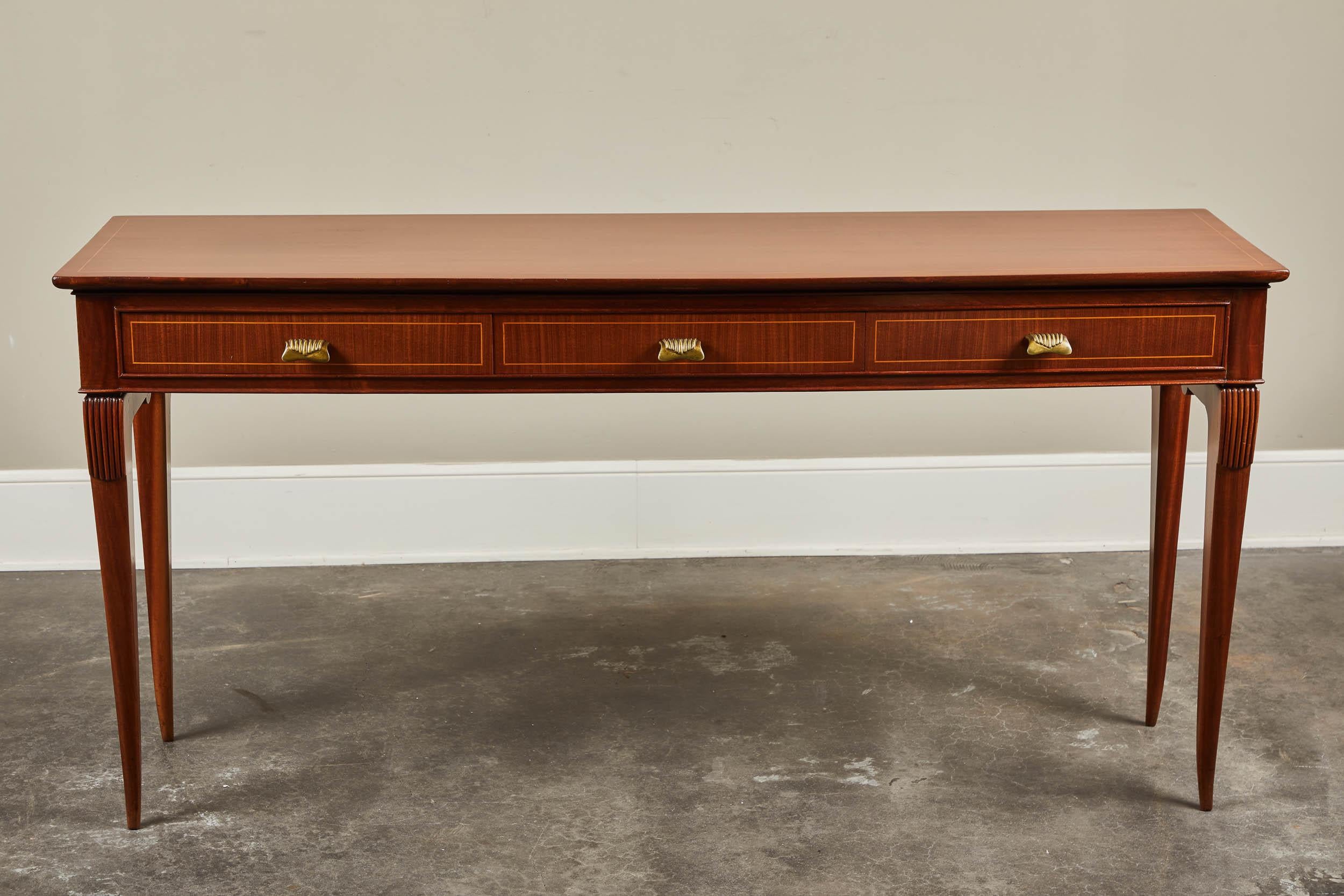 Mid-20th Century Italian Console with 3 Drawers For Sale 2
