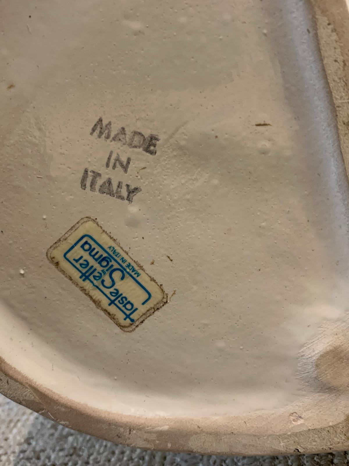 Mid-20th Century Italian Creamware Boot Umbrella Stand by Taste Sellar by Sigma In Good Condition For Sale In Atlanta, GA