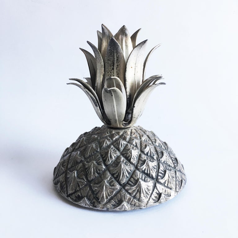 Silvered Mid-20th Century Italian Design Pineapple Ice Bucket in Pewter by Mauro Manetti For Sale