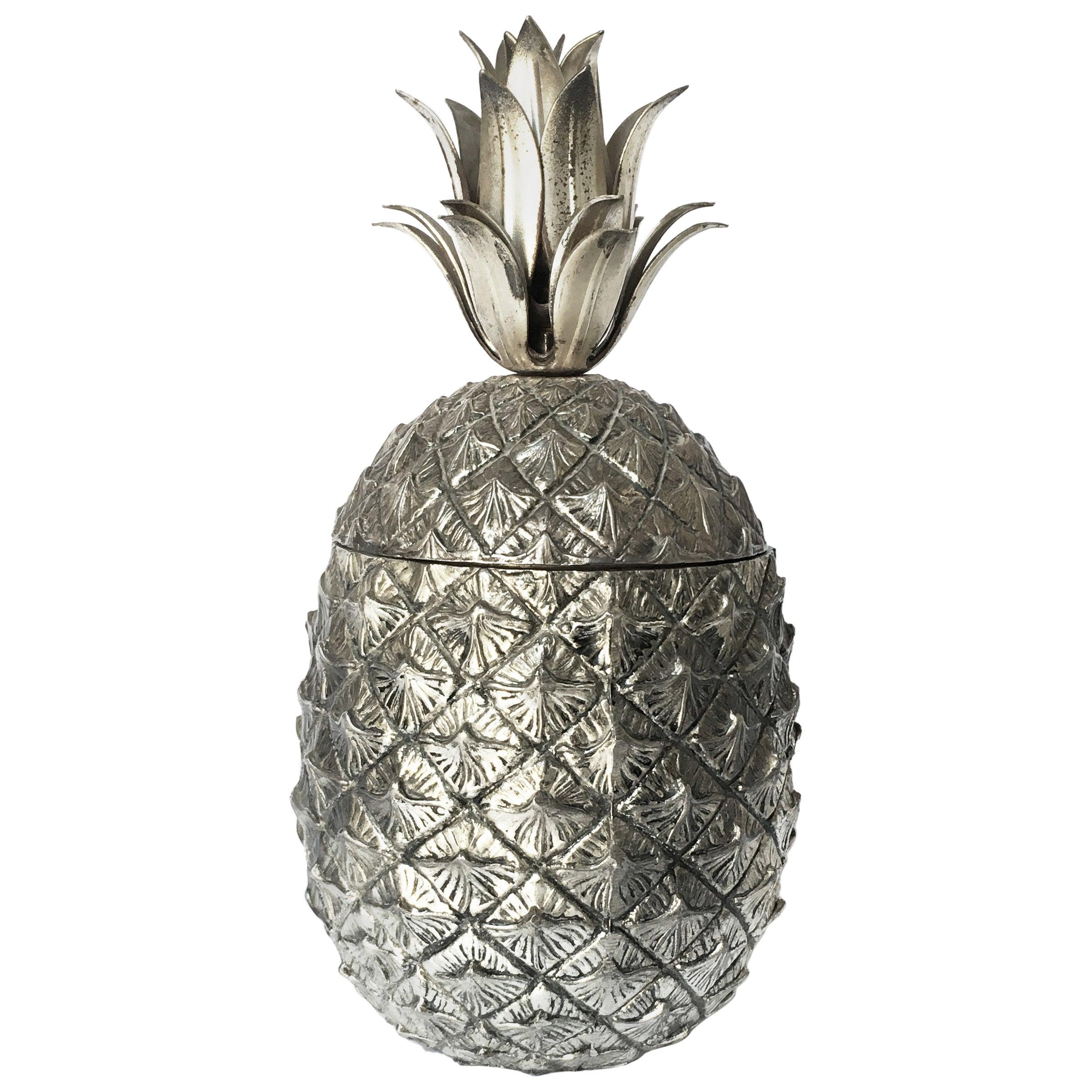 Mid-20th Century Italian Design Pineapple Ice Bucket in Pewter by Mauro Manetti For Sale