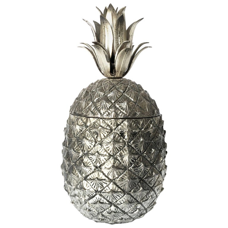 Mid-20th Century Italian Design Pineapple Ice Bucket in Pewter by Mauro Manetti For Sale