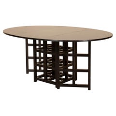 Mid-20th Century Italian Ebonised Modernist Drop Leaf Dining Table