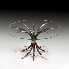 Mid-20th Century Italian Faux Bamboo and Parcel-Gilt Dining Table