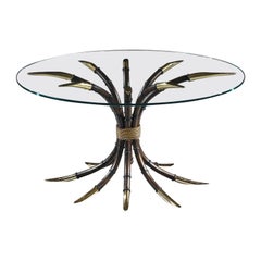 Mid 20th Century Italian Faux Bamboo And Parcel Gilt Dining Table