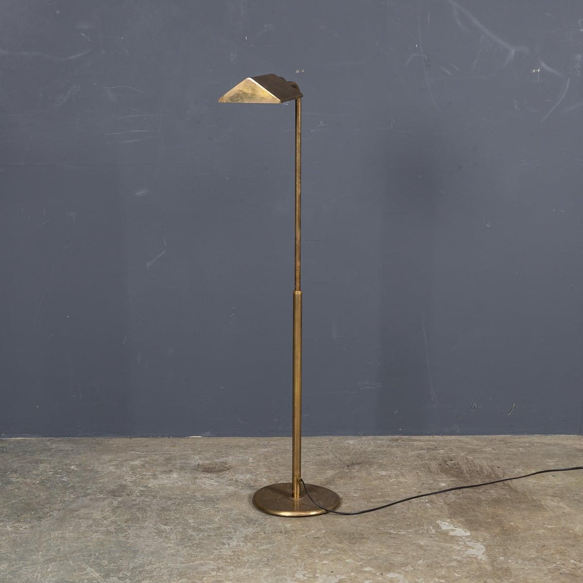 Mid 20th Century Italian Floor Standing Brass Reading Light c.1950 2