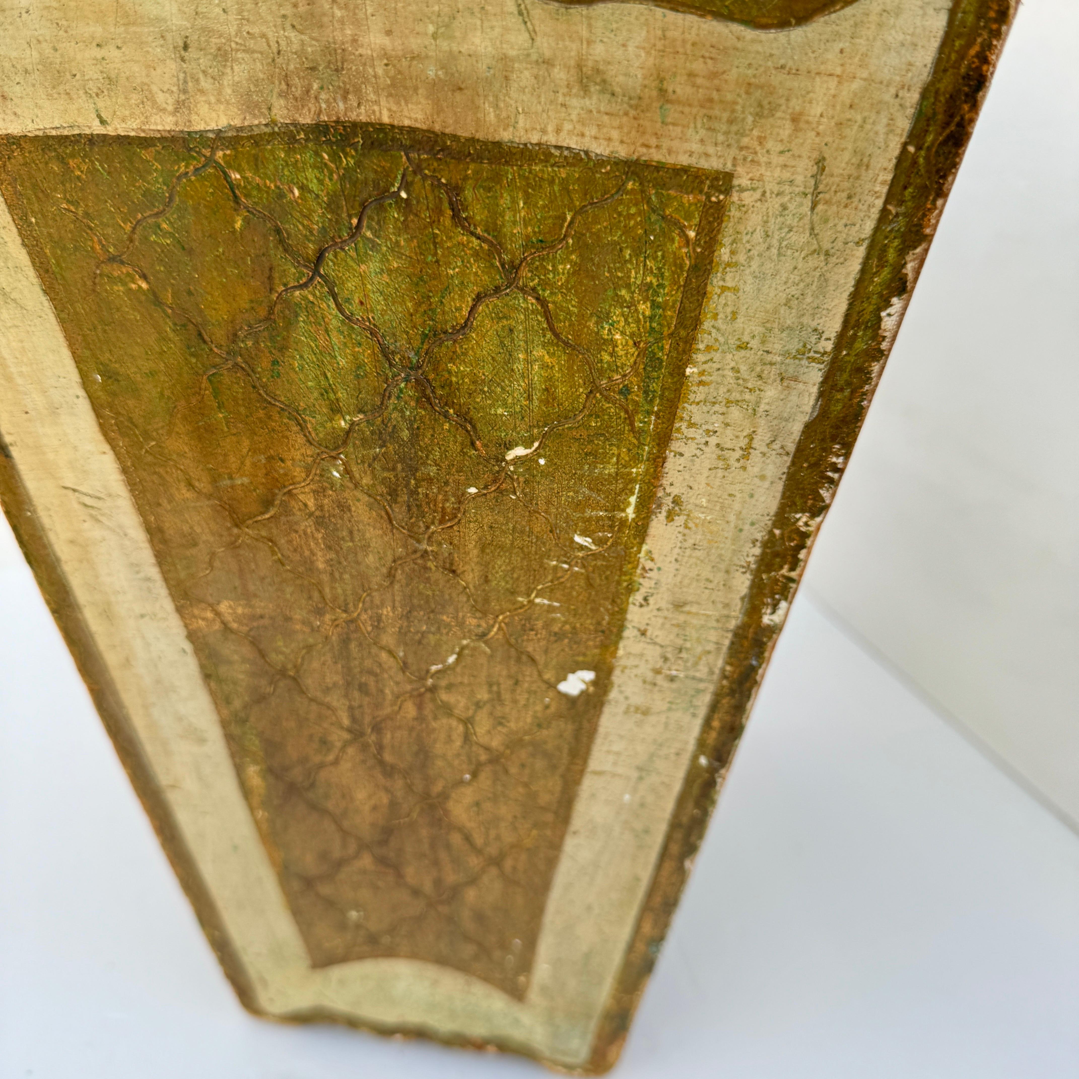 Mid-20th Century Mid 20th Century Italian Florentine White and Gold Giltwood Wastebasket