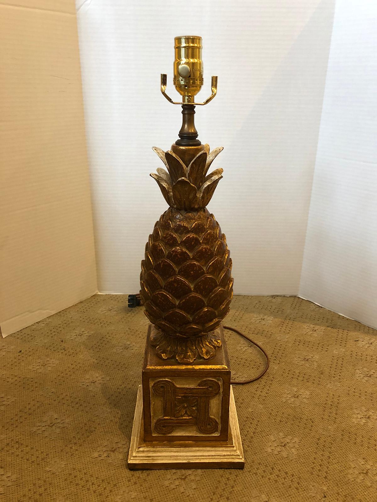 Mid-20th century Italian gilded pineapple lamp
New wiring.