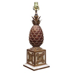 Mid-20th Century Italian Gilded Pineapple Lamp
