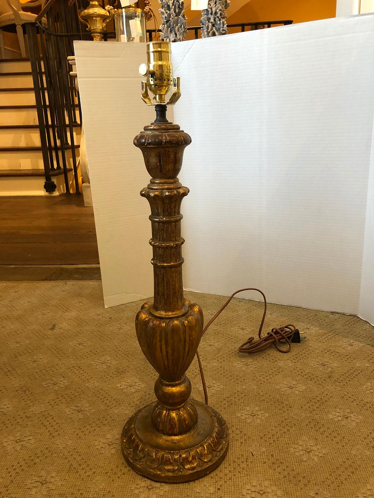 Mid-20th Century Italian Giltwood Lamp In Good Condition For Sale In Atlanta, GA