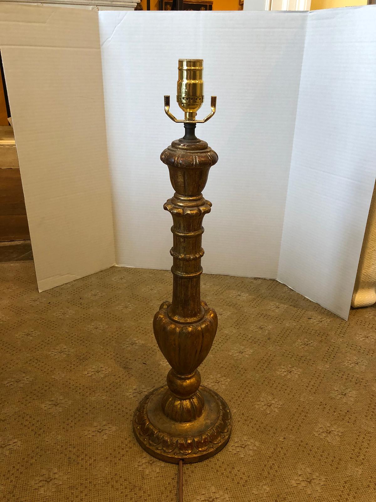 Mid-20th Century Italian Giltwood Lamp For Sale 2