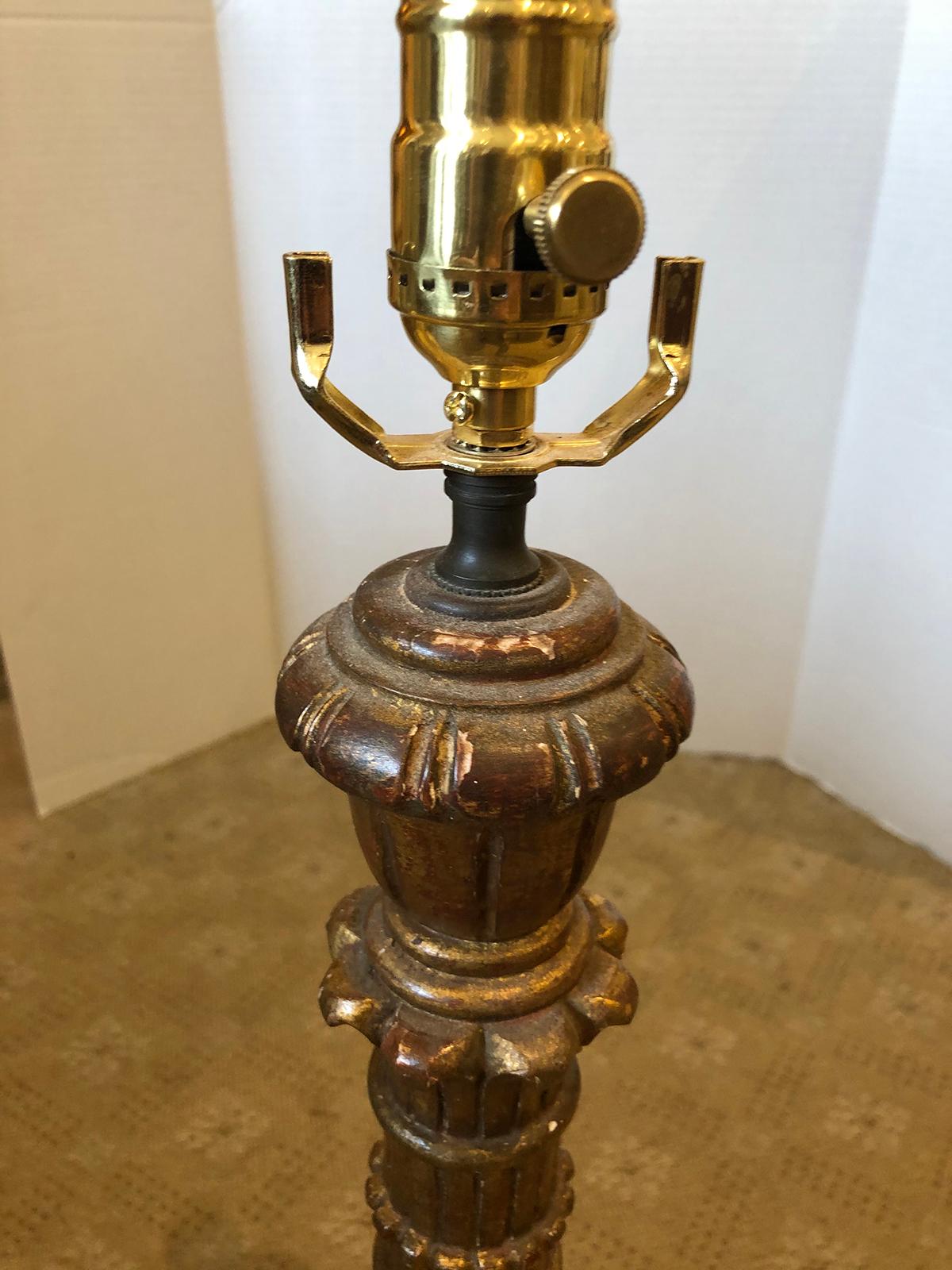 Mid-20th Century Italian Giltwood Lamp For Sale 4