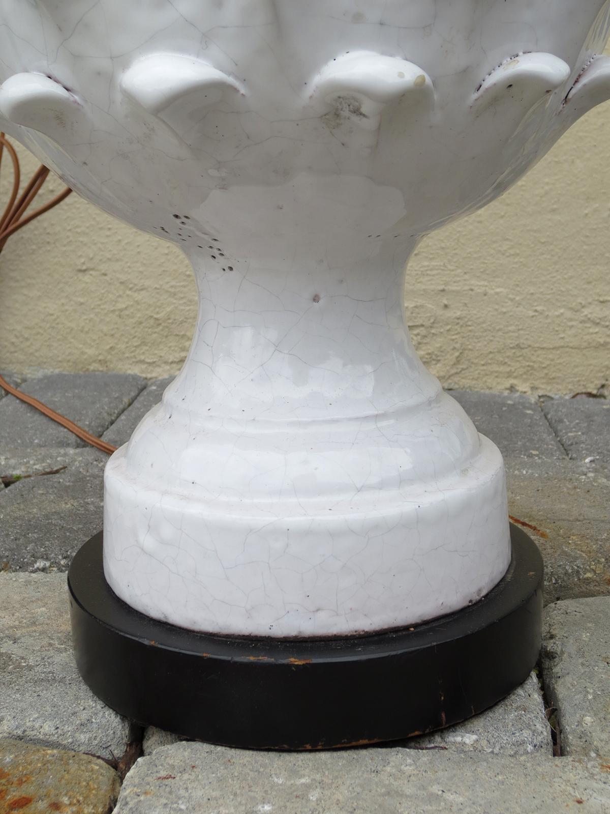 Mid-20th Century Italian Glazed Pottery Artichoke Lamp In Good Condition In Atlanta, GA