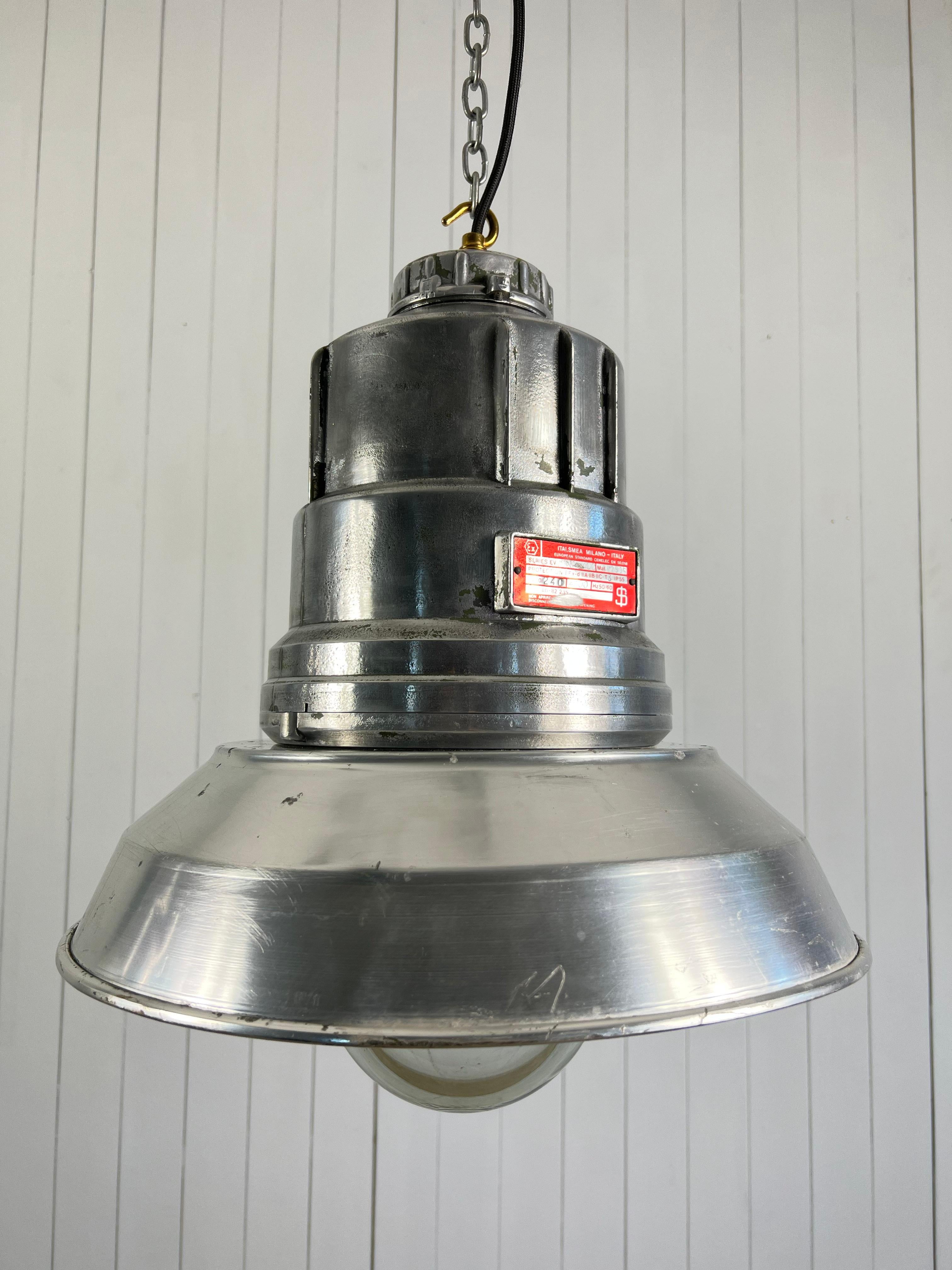 Mid 20th Century Italian Industrial Pendant Lights by Italsmea For Sale 3