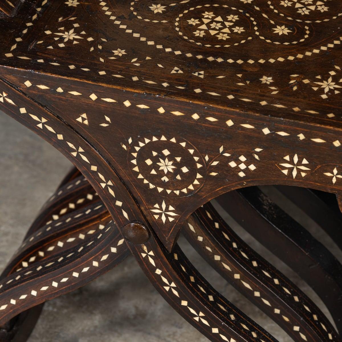 Mid 20th Century Italian Inlaid Hardwood Savonarola Chair For Sale 14