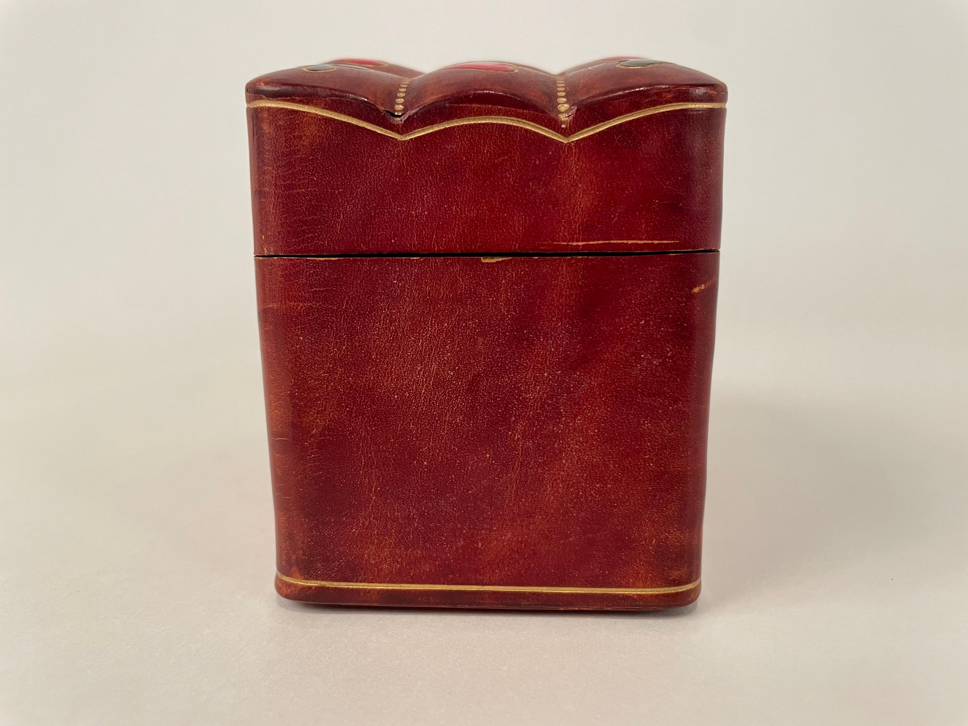 Mid-20th Century Italian Leather Playing Card Case For Sale 6