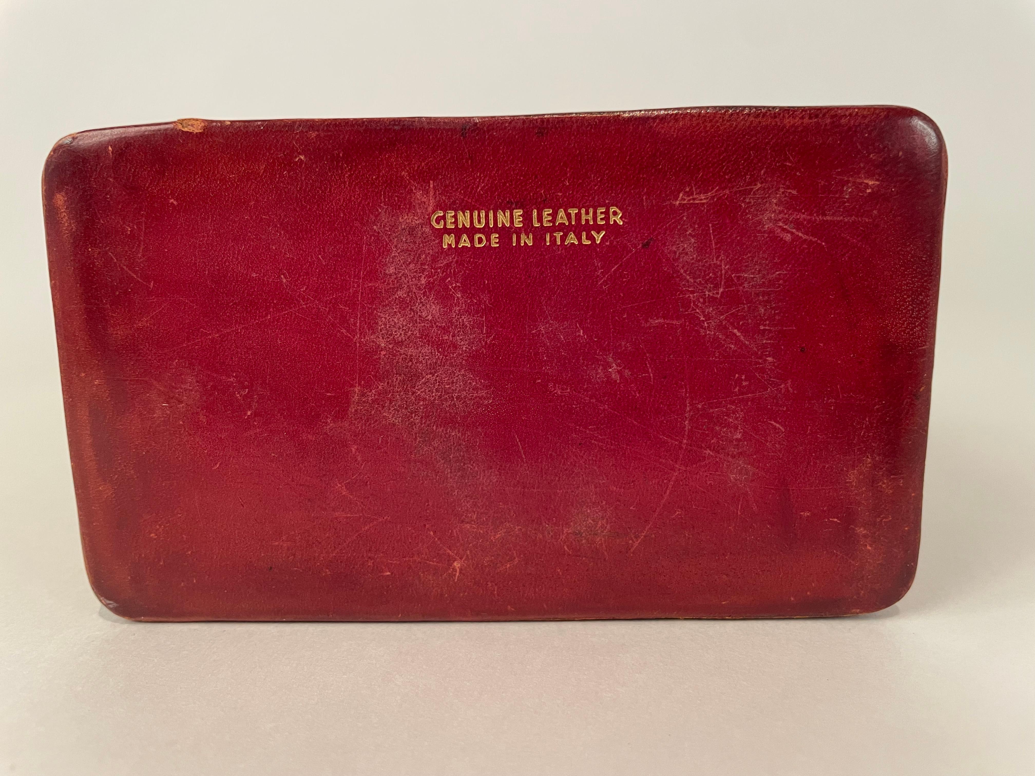 Mid-20th Century Italian Leather Playing Card Case For Sale 7