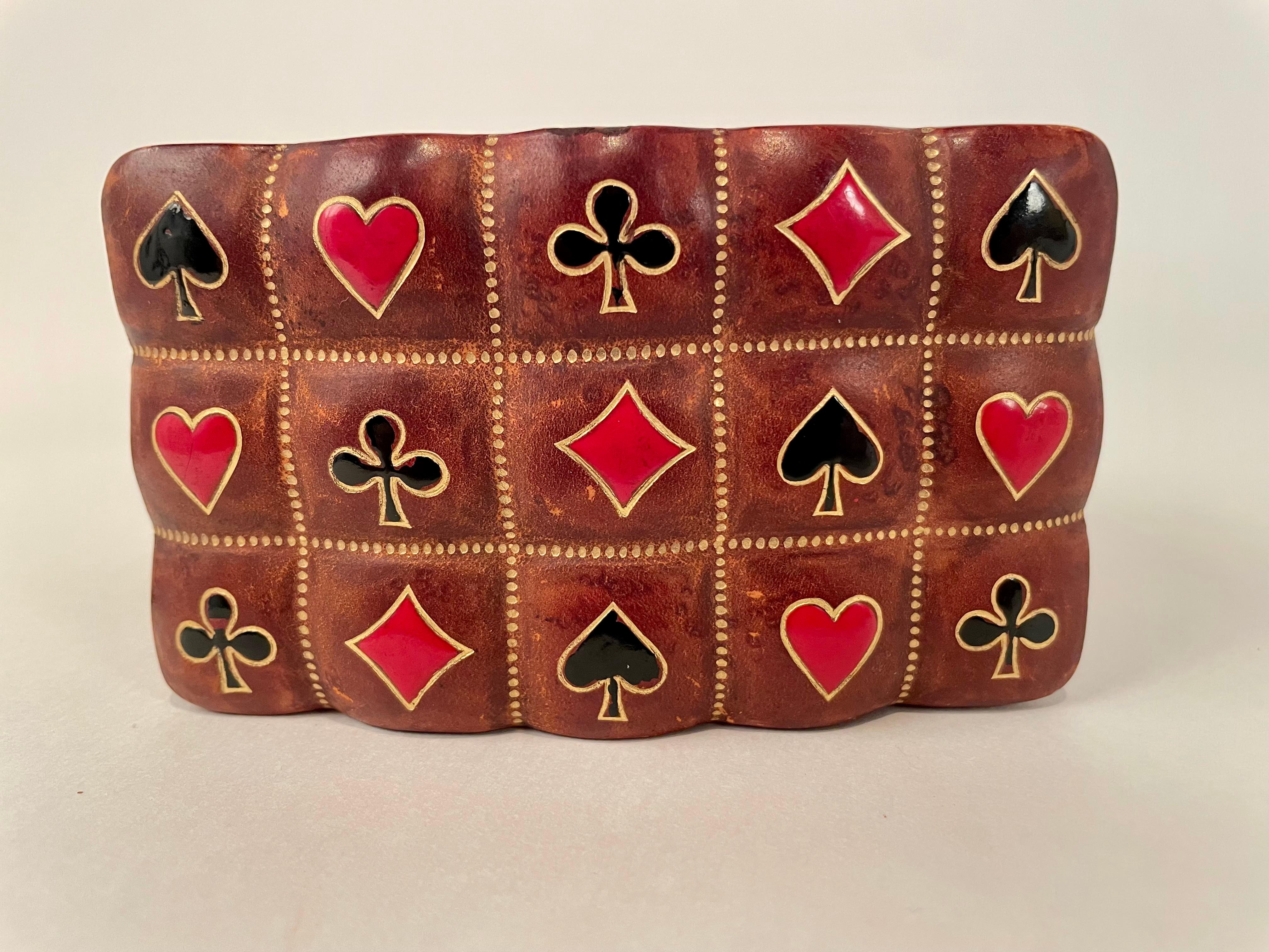 Mid-20th Century Italian Leather Playing Card Case For Sale 8