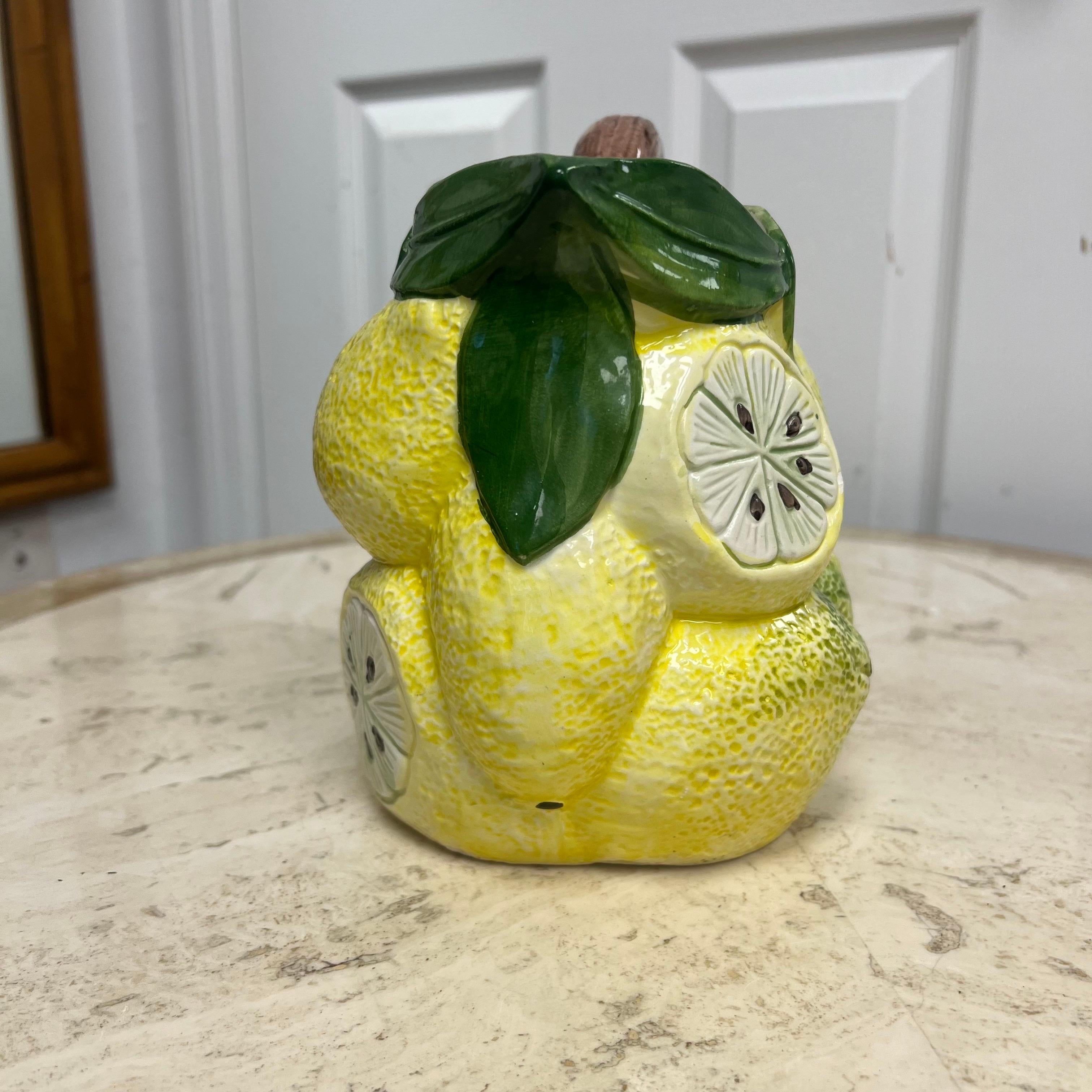 Mid-20th Century Italian Lemon Pitcher In Good Condition For Sale In Charleston, SC