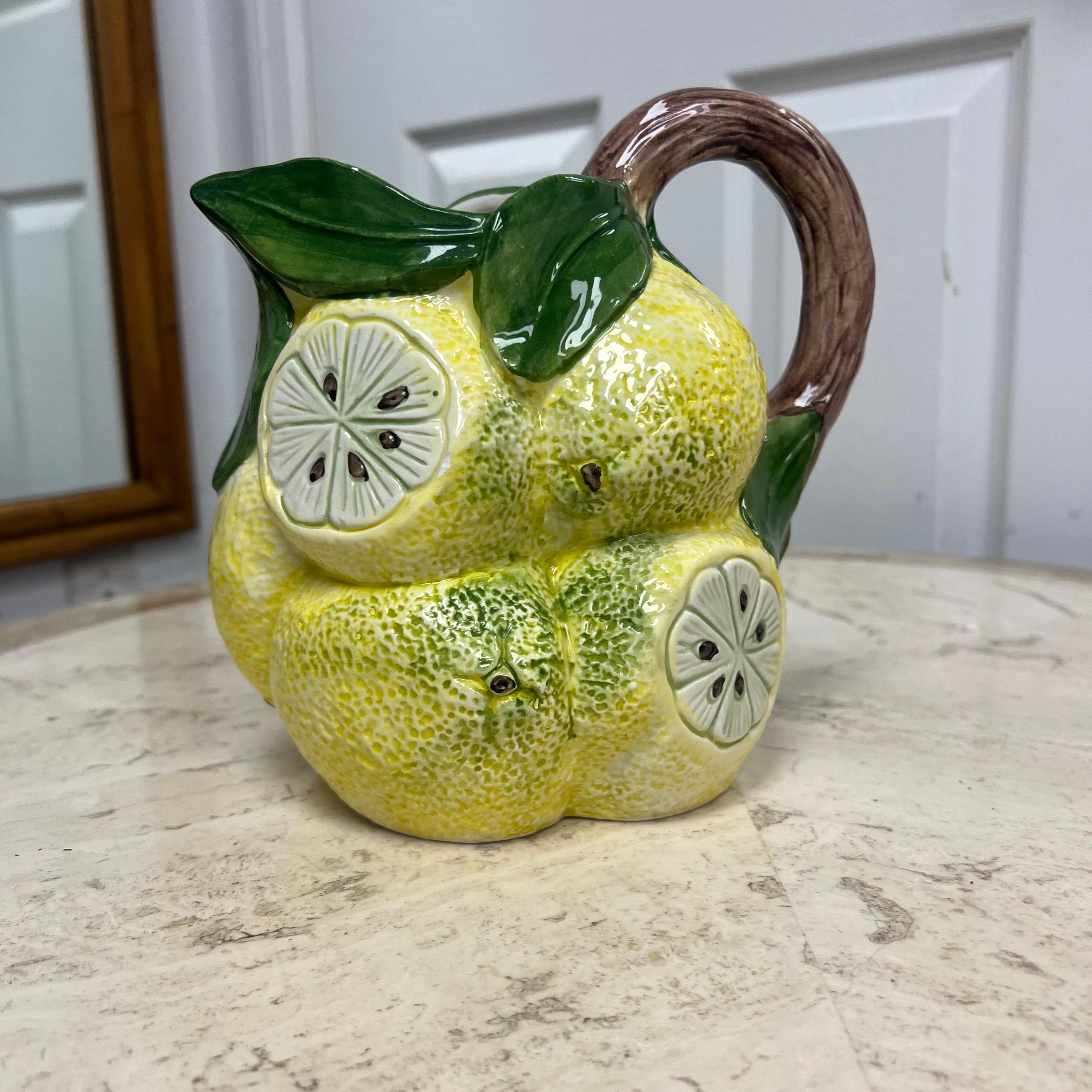 Ceramic Mid-20th Century Italian Lemon Pitcher For Sale