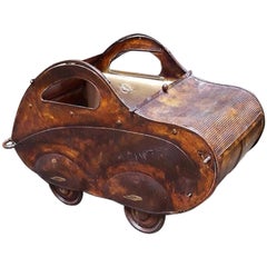 Mid-20th Century, Italian metal car shaped Baby Pram by 'Giordani', 1942