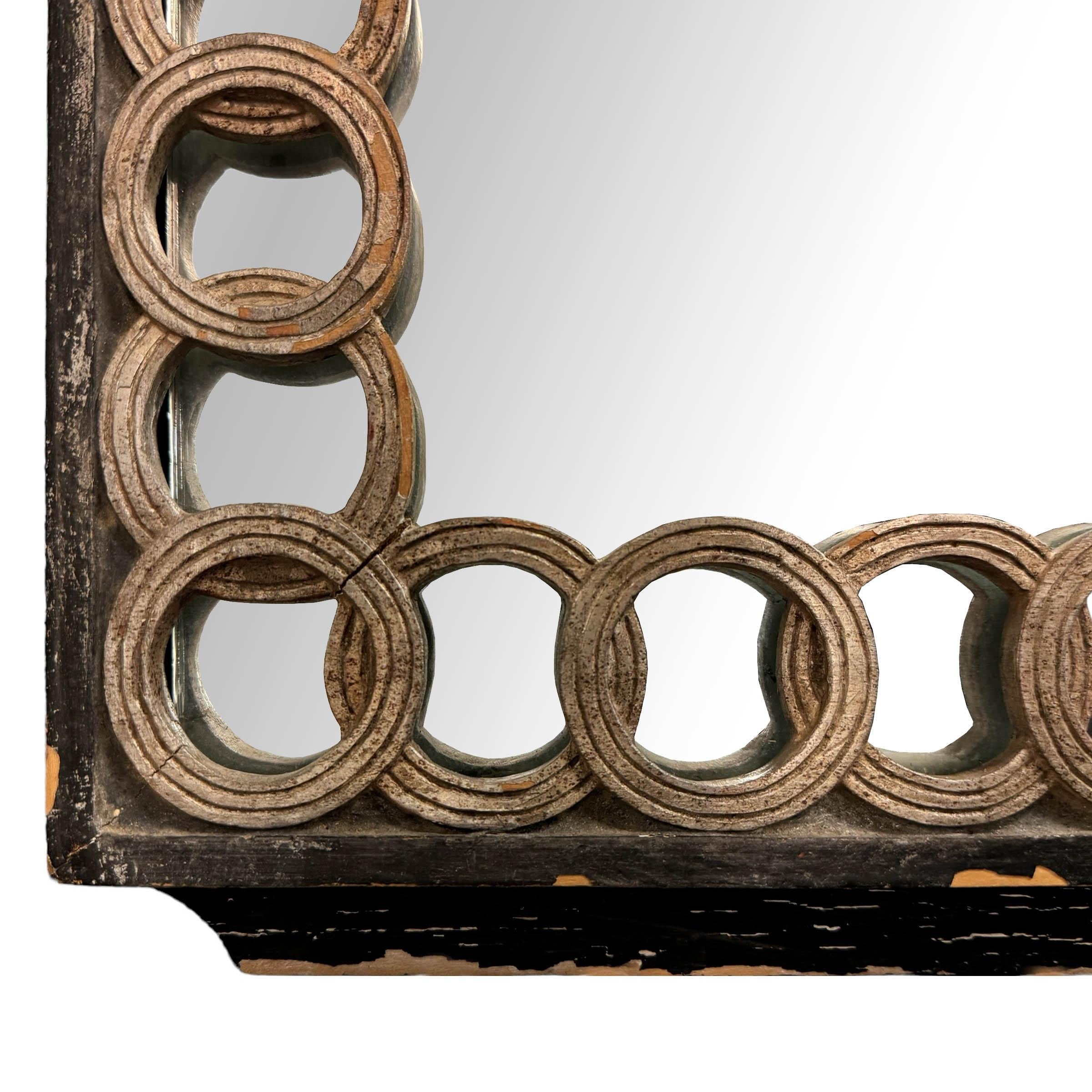 Mid-20th Century Italian Mirror with Interlocking Rings 3