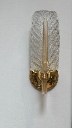 Italienischer Wandleuchter aus Murano-Glas und Messing aus der Mitte des 20. Jahrhunderts von Barovier&Toso