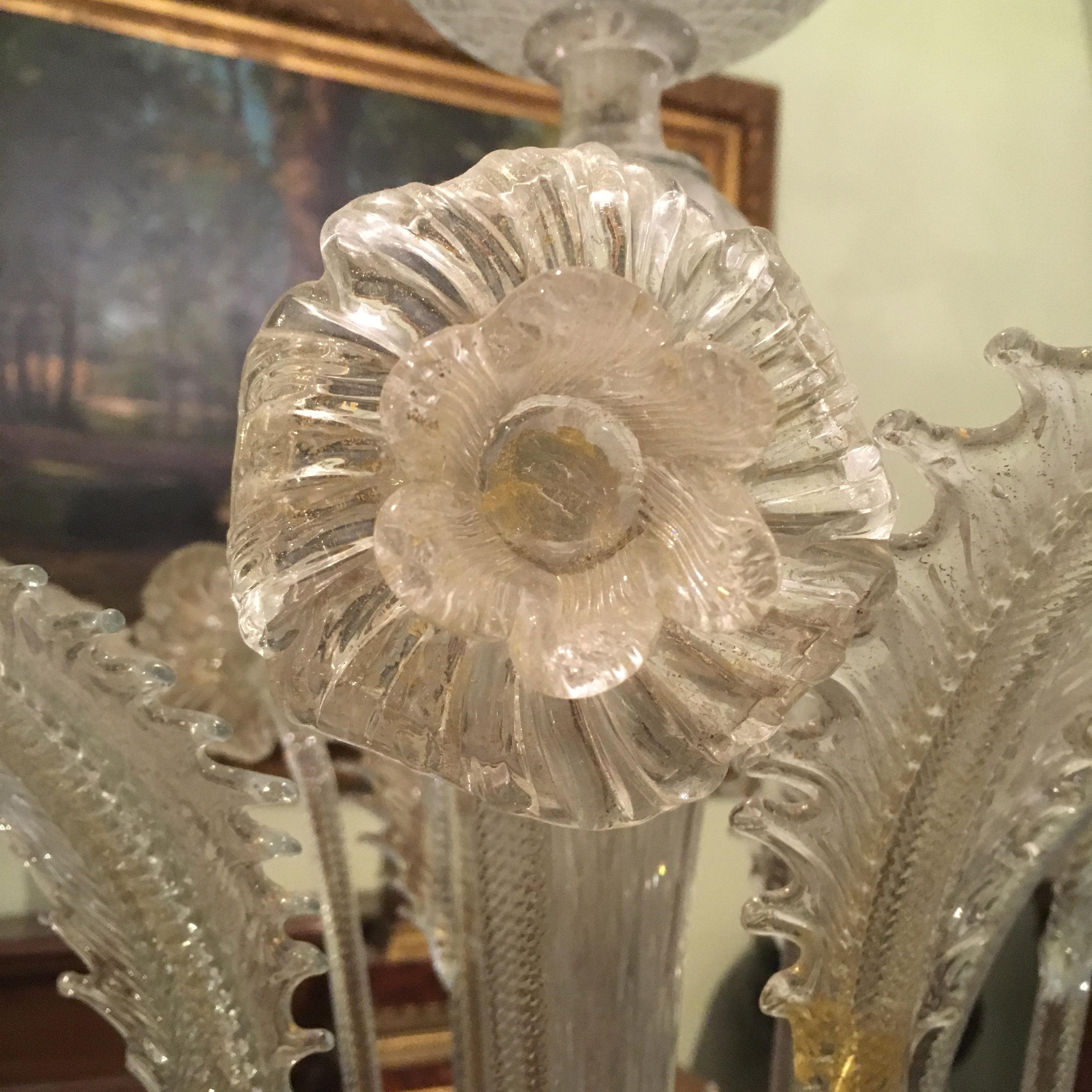 Mid-20th Century Italian Murano Glass Candelabra Floor Lamp In Good Condition For Sale In Firenze, Tuscany