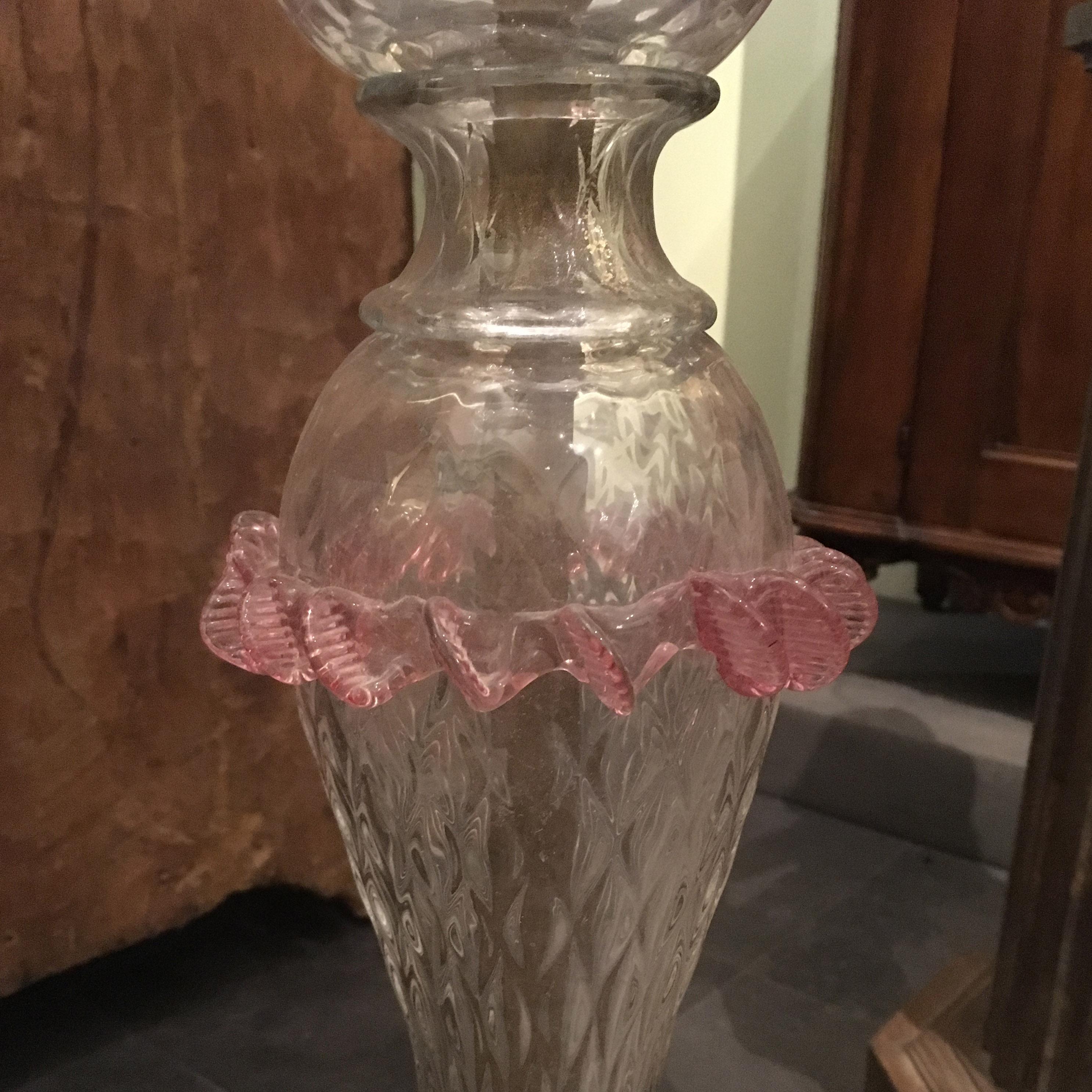 Mid-20th Century Italian Murano Glass Candelabra Floor Lamp For Sale 3
