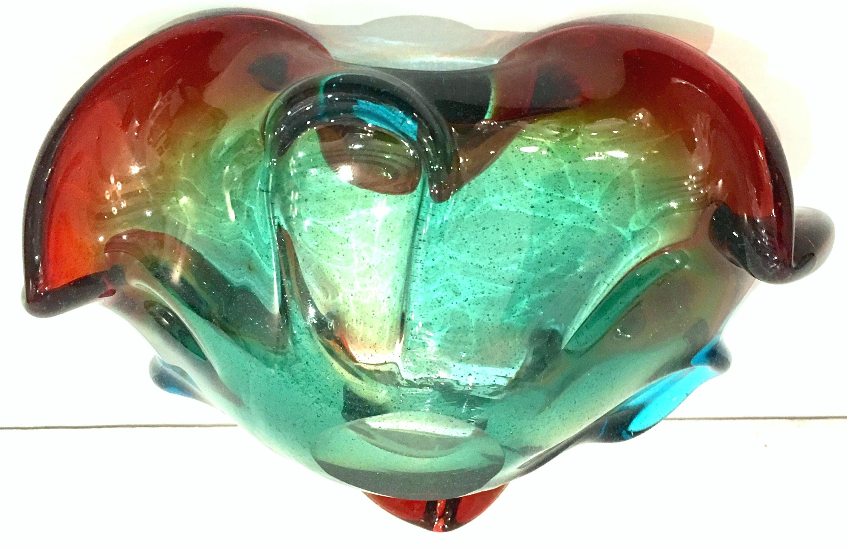 Mid-20th Century Italian Murano Glass Ruffle Bowl For Sale 9